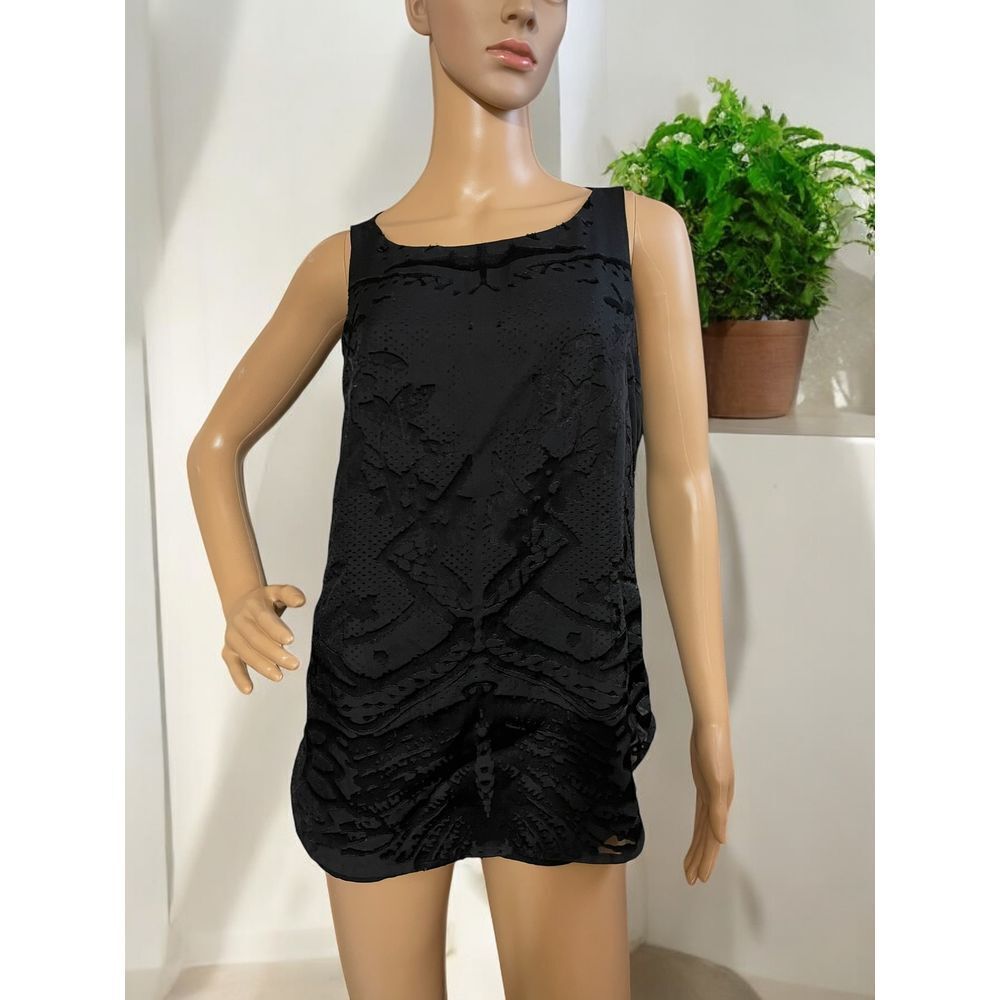 CABI Jubilee Velvet Burnout Overlay Black Tank Top Shell‎ S Cocktail Old Money